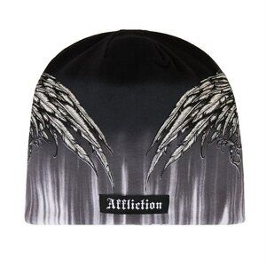 Affliction Tarnished Warrior Beanie in White One Size New Hat Skully